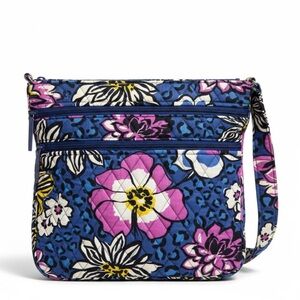Vera Bradley African Violet Quilted Triple Zip Hipster Crossbody Bag